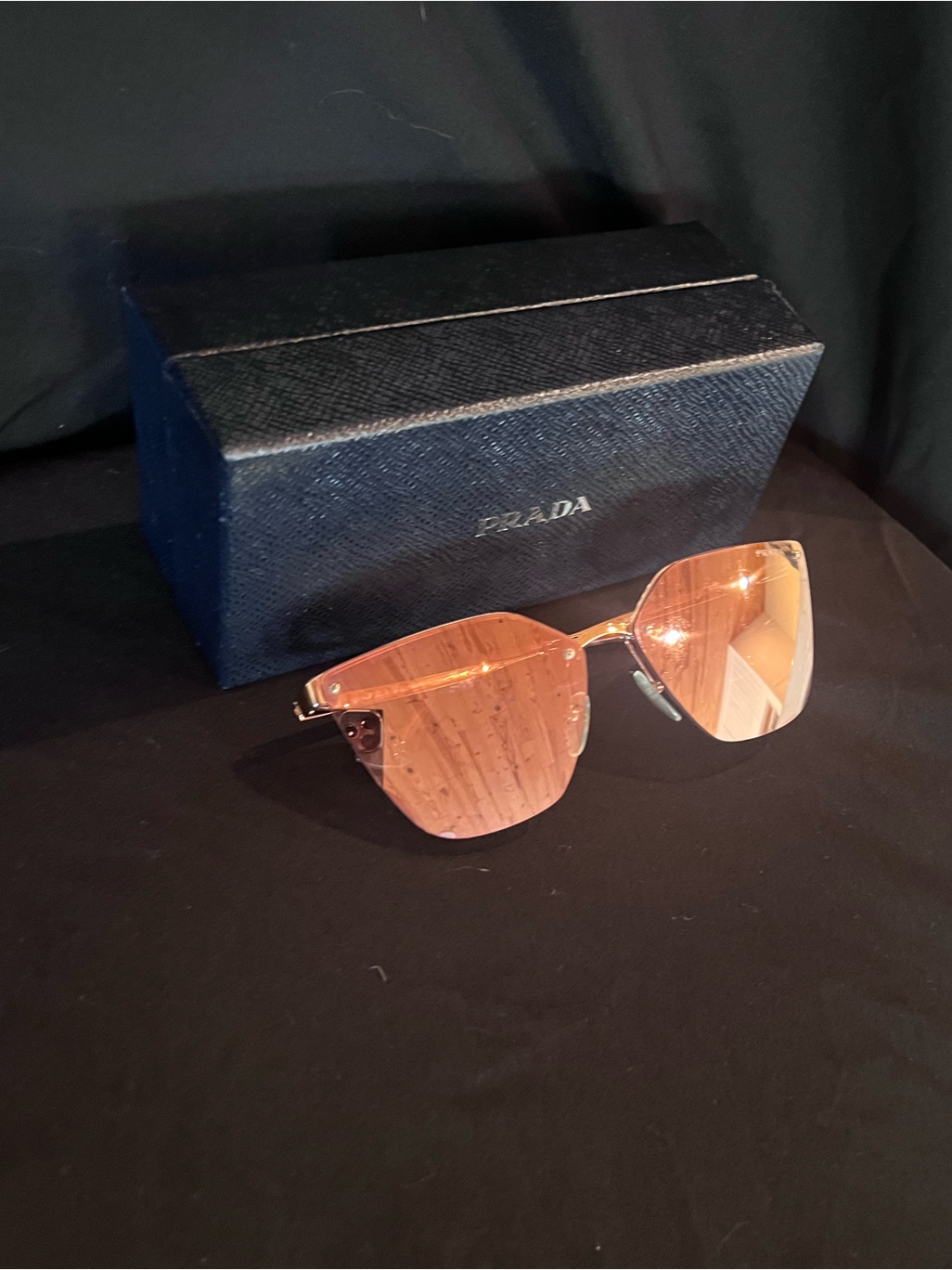 Prada Gold Cinema Mirror Catwalk Sunglasses